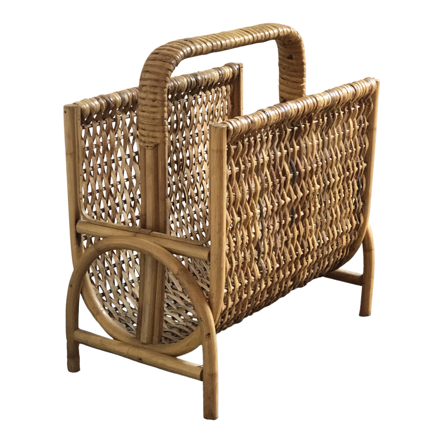 Mid-20th Century Bamboo Magazine Rack 1 Mid-20th Century Bamboo Magazine Rack