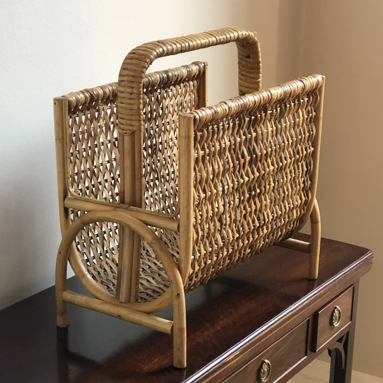 Mid-20th Century Bamboo Magazine Rack 2 Mid-20th Century Bamboo Magazine Rack - Image 2