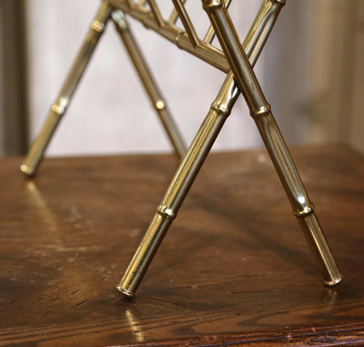 Mid-20th Century French Bamboo Brass Magazine Rack Maison Baguès Style 6 Mid-20th Century French Bamboo Brass Magazine Rack Maison Baguès Style - Image 6