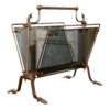 Mid-20th Century, French Brass And Glass Magazine Rack Maison Jansen Style