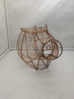 Mid 20th Century French Wire Egg Basket Copper Pig -Chairish Shop mid 20th century french wire egg basket copper pig 7249 scaled