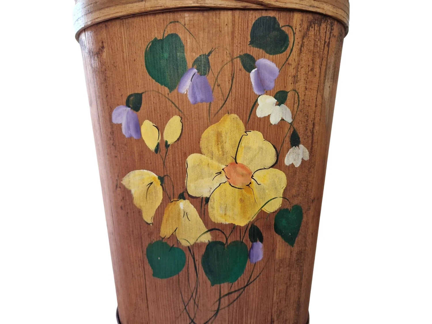 Mid 20th Century Mid Century Folk Art Tole Painted Wooden Umbrella Stand 2 Mid 20th Century Mid Century Folk Art Tole Painted Wooden Umbrella Stand - Image 2