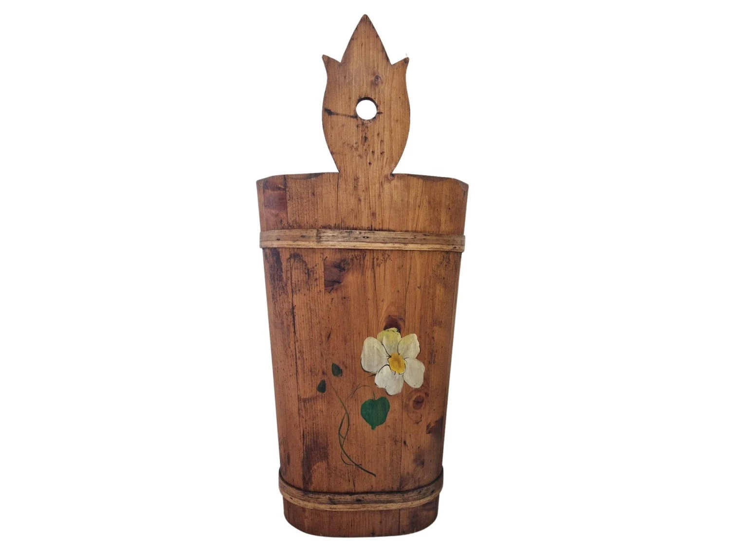 Mid 20th Century Mid Century Folk Art Tole Painted Wooden Umbrella Stand 8 Mid 20th Century Mid Century Folk Art Tole Painted Wooden Umbrella Stand - Image 8