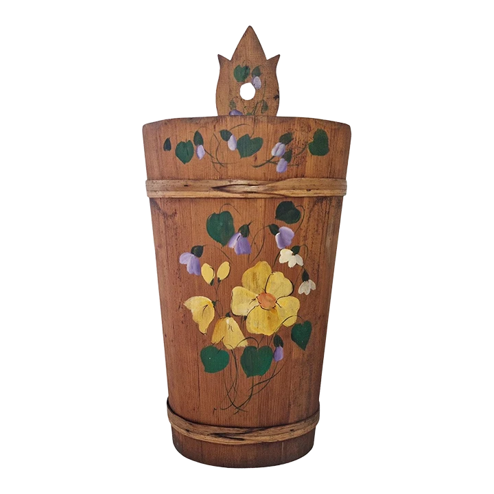 Mid 20th Century Mid Century Folk Art Tole Painted Wooden Umbrella Stand 1 Mid 20th Century Mid Century Folk Art Tole Painted Wooden Umbrella Stand