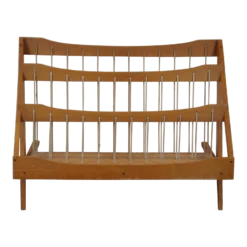 Mid 20th Century Mid Century Modern Built Rite Maple & Rope Pipe Magazine Newspaper Rack