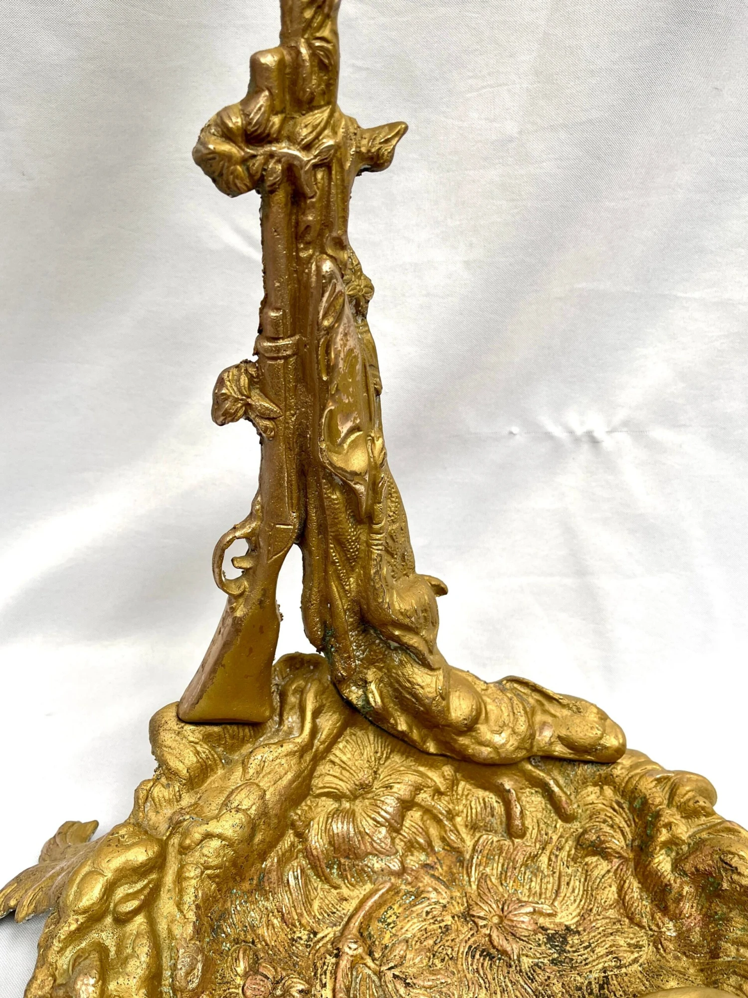 Mid 20th Century Vintage Brass Embossed Hunting Scene Umbrella Stand 4 Mid 20th Century Vintage Brass Embossed Hunting Scene Umbrella Stand - Image 4