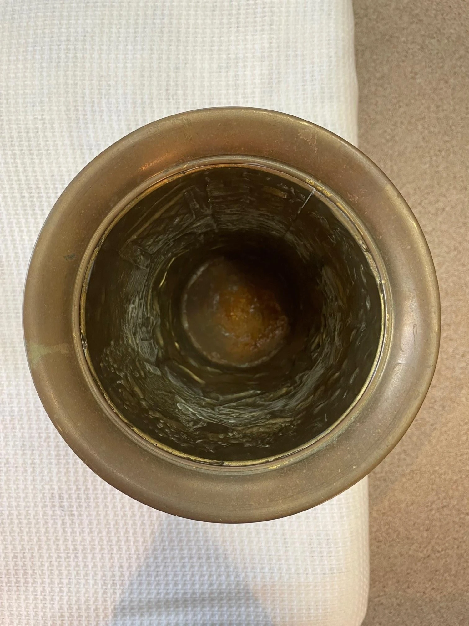 Mid 20th Century Vintage Brass English Repousse Umbrella Stand 8 Mid 20th Century Vintage Brass English Repousse Umbrella Stand - Image 8