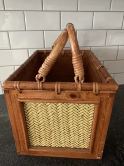 Mid 20th Century Vintage Rattan And Bamboo Magazine Stand Rack -Chairish Shop mid 20th century vintage rattan and bamboo magazine stand rack 0976