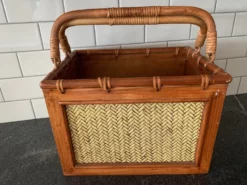 Mid 20th Century Vintage Rattan And Bamboo Magazine Stand Rack -Chairish Shop mid 20th century vintage rattan and bamboo magazine stand rack 6597 scaled