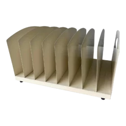 Mid Century 8 Slot Desktop / File / Paper Organizer, Refinished In Cream