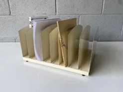 Mid Century 8 Slot Desktop / File / Paper Organizer, Refinished In Cream -Chairish Shop mid century 8 slot desktop file paper organizer refinished in cream 1236 scaled