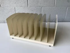 Mid Century 8 Slot Desktop / File / Paper Organizer, Refinished In Cream -Chairish Shop mid century 8 slot desktop file paper organizer refinished in cream 3466 scaled