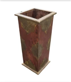 Mid-Century Arts And Crafts Mango Wood With Mounted Brass Sheeting Ornate Umbrella Stand -Chairish Shop mid century arts and crafts mango wood with mounted brass sheeting ornate umbrella stand 3051