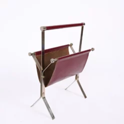 Mid-Century Chromed Steel And Red Leather Magazine Rack From Alessandro Albrizzi, 1970s 15 Mid-Century Chromed Steel And Red Leather Magazine Rack From Alessandro Albrizzi, 1970s -Chairish Shop mid century chromed steel and red leather magazine rack from alessandro albrizzi 1970s 5222