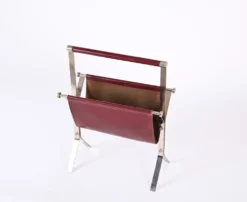 Mid-Century Chromed Steel And Red Leather Magazine Rack From Alessandro Albrizzi, 1970s 18 Mid-Century Chromed Steel And Red Leather Magazine Rack From Alessandro Albrizzi, 1970s -Chairish Shop mid century chromed steel and red leather magazine rack from alessandro albrizzi 1970s 8030