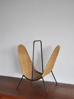 Mid-Century Danish Rattan Magazine Rack Attributed To Carl Auböck From Illums Bolighus, 1960s -Chairish Shop mid century danish rattan magazine rack attributed to carl aubock from illums bolighus 1960s 4279