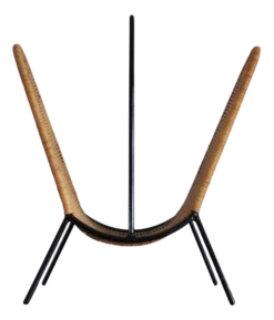 Mid-Century Danish Rattan Magazine Rack Attributed To Carl Auböck From Illums Bolighus, 1960s