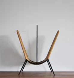 Mid-Century Danish Rattan Magazine Rack Attributed To Carl Auböck From Illums Bolighus, 1960s -Chairish Shop mid century danish rattan magazine rack attributed to carl aubock from illums bolighus 1960s 9979