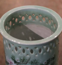 Mid-Century French Hand Painted Porcelain Umbrella Stand With Floral Motifs 18 Mid-Century French Hand Painted Porcelain Umbrella Stand With Floral Motifs -Chairish Shop mid century french hand painted porcelain umbrella stand with floral motifs 9441