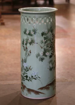 Mid-Century French Hand Painted Porcelain Umbrella Stand With Floral Motifs 15 Mid-Century French Hand Painted Porcelain Umbrella Stand With Floral Motifs -Chairish Shop mid century french hand painted porcelain umbrella stand with floral motifs 9644 scaled