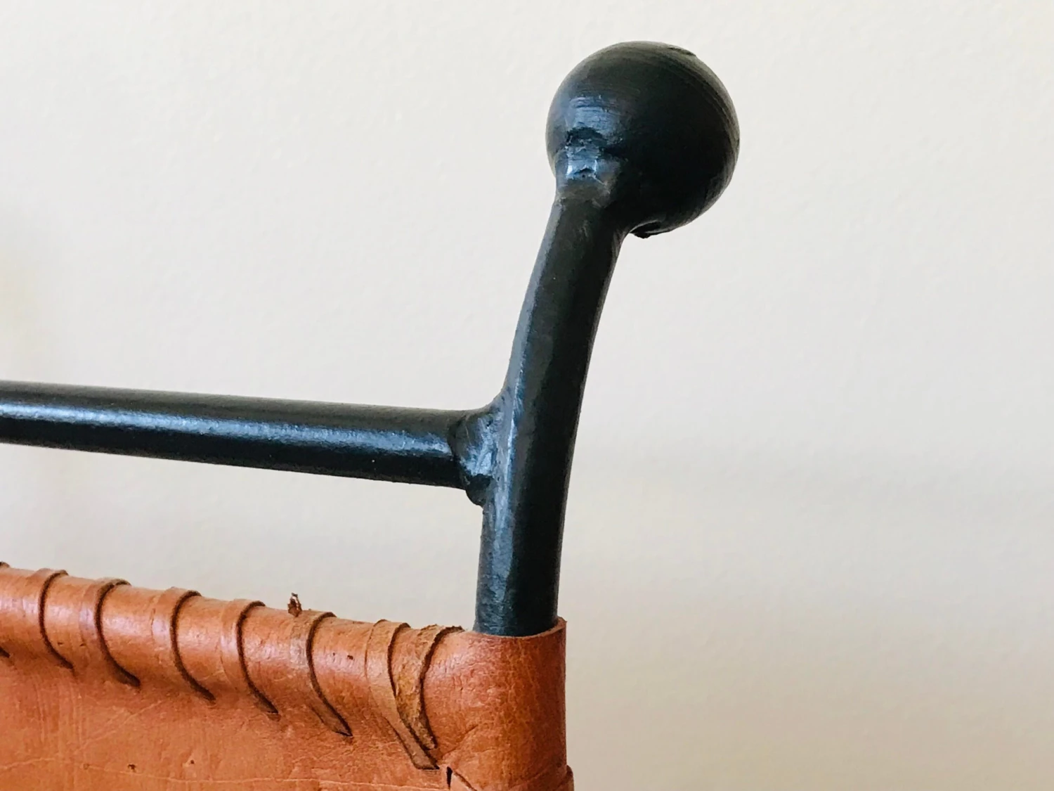 Mid Century French Leather And Steel Magazine Holder 6 Mid Century French Leather And Steel Magazine Holder - Image 6