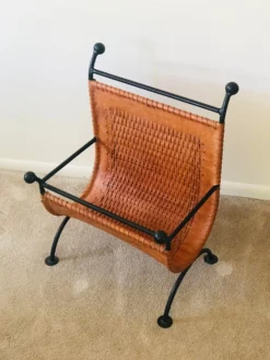 Mid Century French Leather And Steel Magazine Holder 13 Mid Century French Leather And Steel Magazine Holder -Chairish Shop mid century french leather and steel magazine holder 5499 scaled