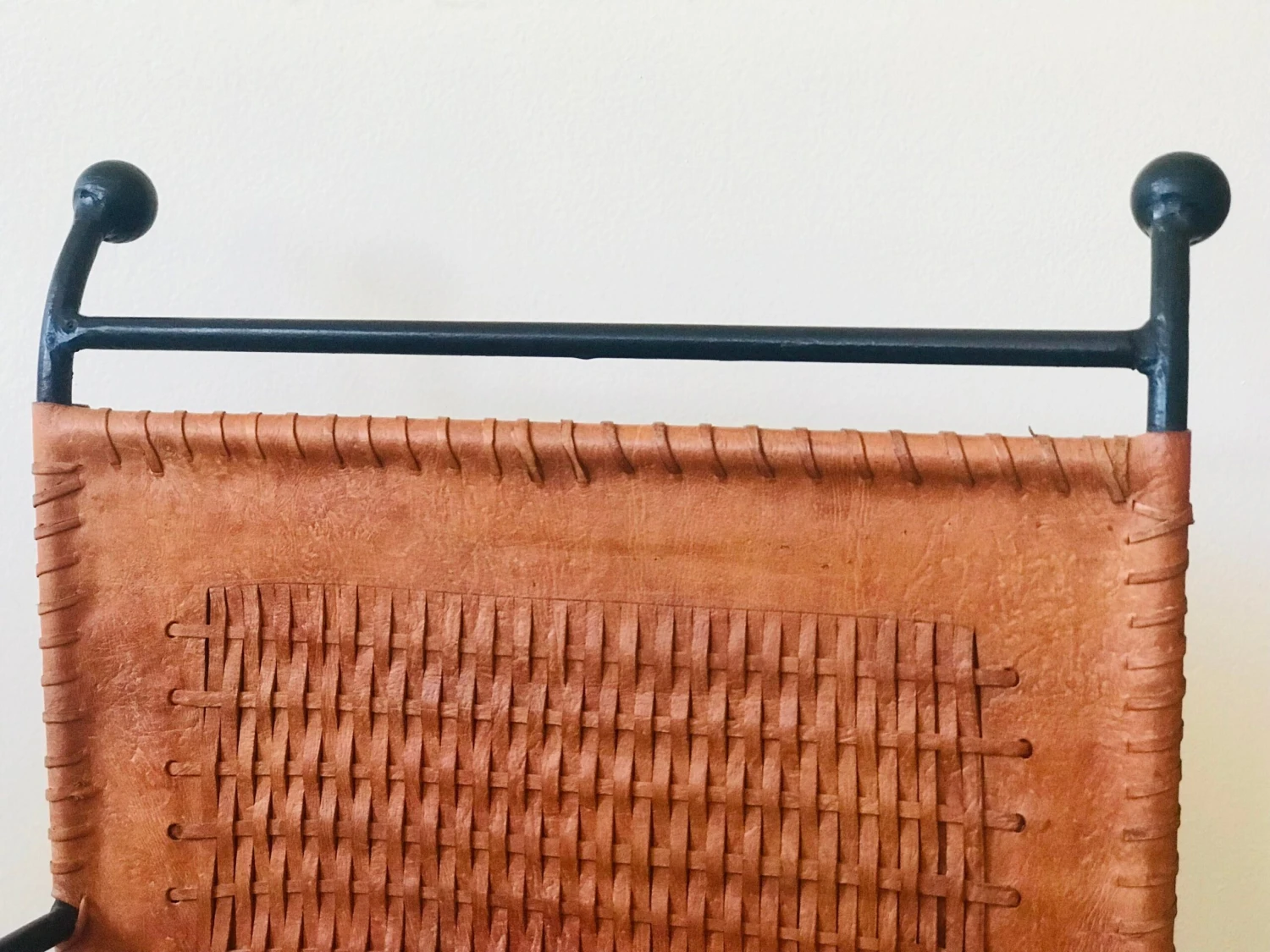 Mid Century French Leather And Steel Magazine Holder 5 Mid Century French Leather And Steel Magazine Holder - Image 5