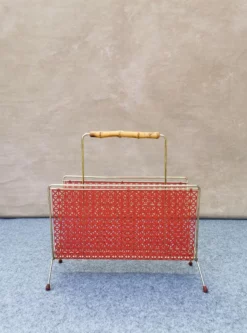 Mid-Century German Gold & Red Magazine Rack, 1950s -Chairish Shop mid century german gold and red magazine rack 1950s 2120