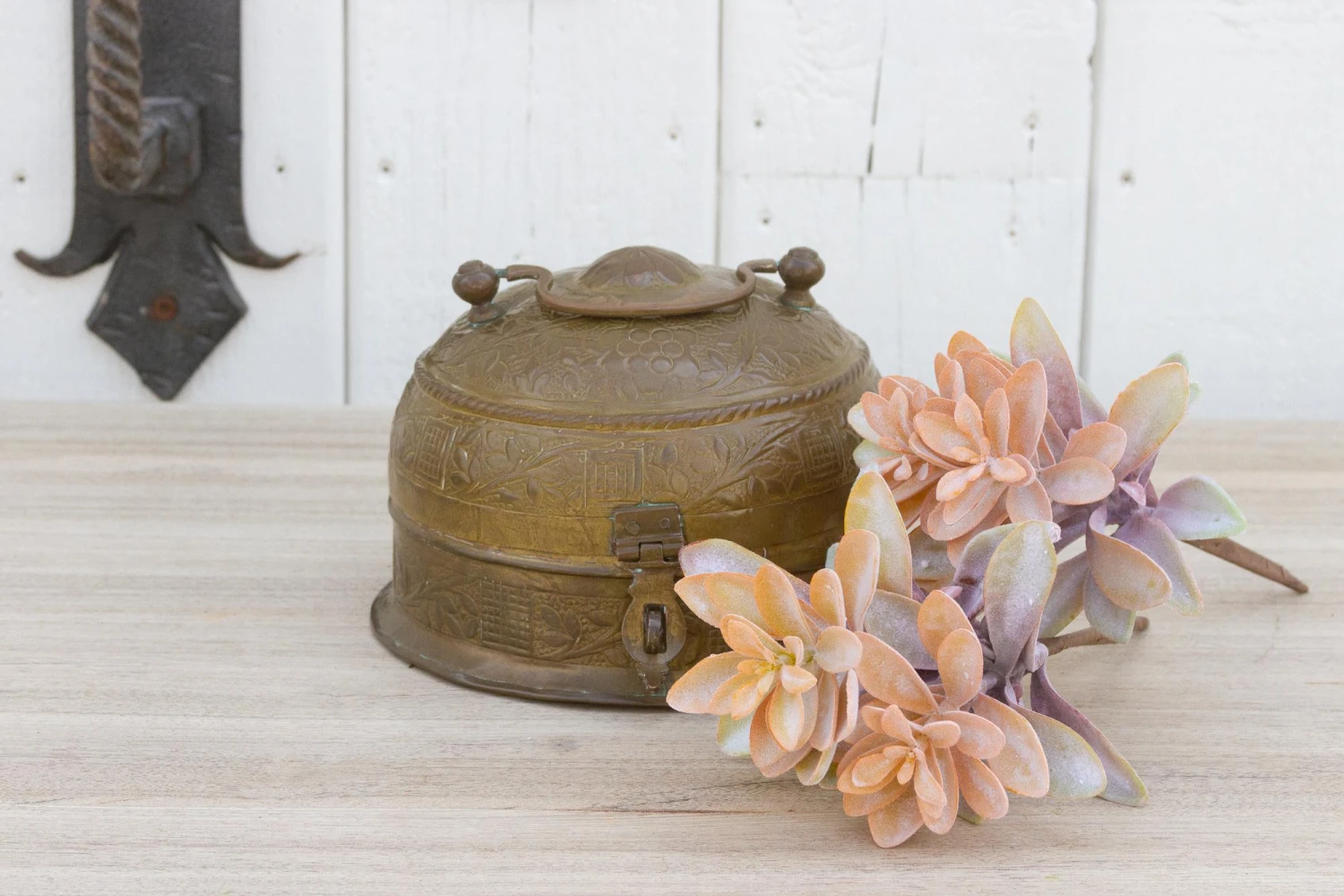 Mid-Century Indian Brass Beetlenut Box 2 Mid-Century Indian Brass Beetlenut Box - Image 2