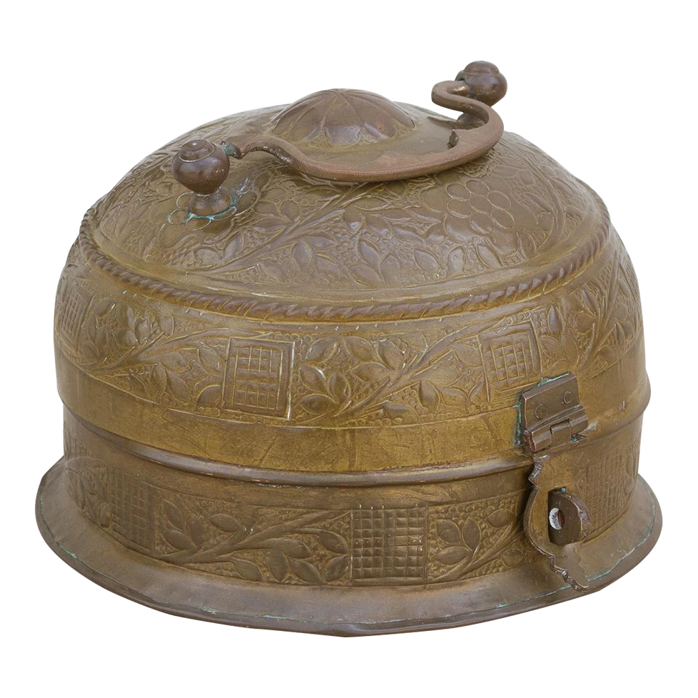 Mid-Century Indian Brass Beetlenut Box 1 Mid-Century Indian Brass Beetlenut Box