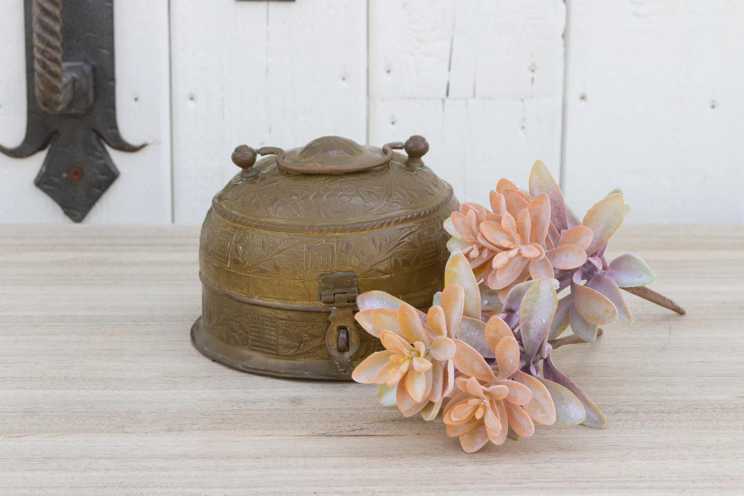 Mid-Century Indian Brass Beetlenut Box 7 Mid-Century Indian Brass Beetlenut Box - Image 7