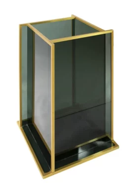Mid-Century Italian Glass & Brass Umbrella Stand -Chairish Shop mid century italian glass and brass umbrella stand 1170