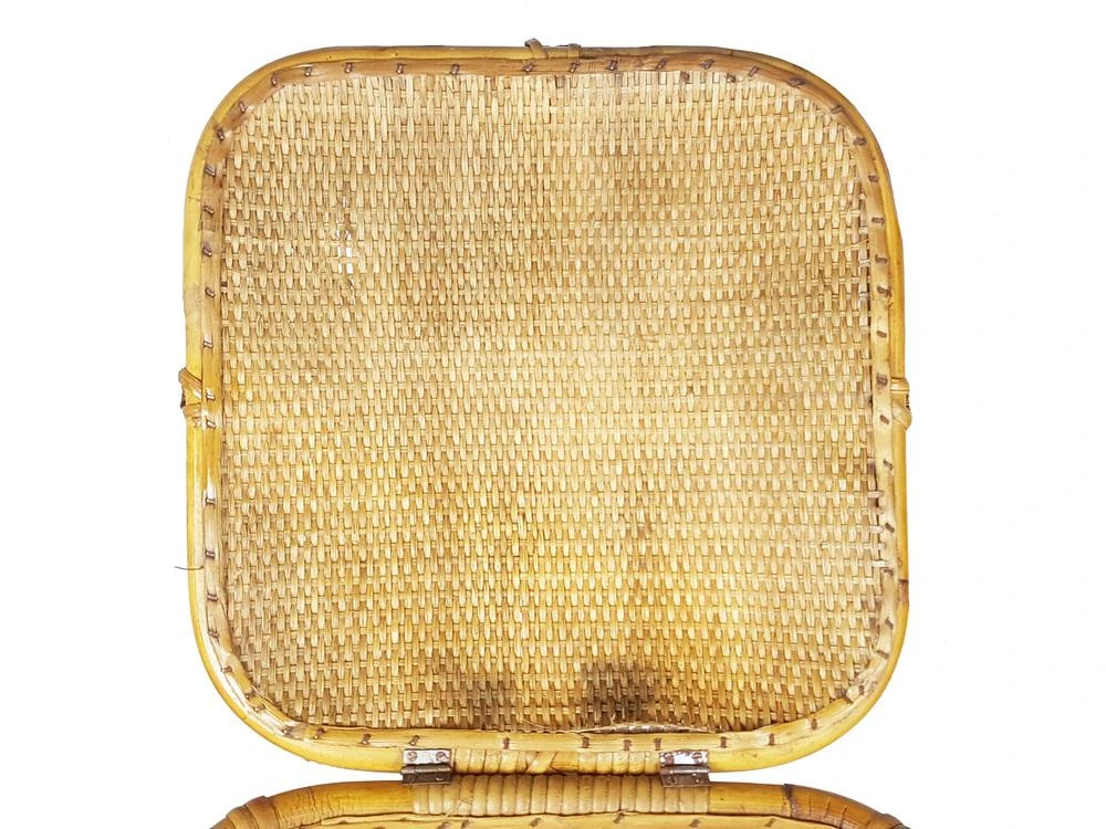 Mid-Century Italian Rush And Rattan Work Basket 6 Mid-Century Italian Rush And Rattan Work Basket - Image 6