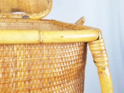 Mid-Century Italian Rush And Rattan Work Basket 18 Mid-Century Italian Rush And Rattan Work Basket -Chairish Shop mid century italian rush and rattan work basket 8152