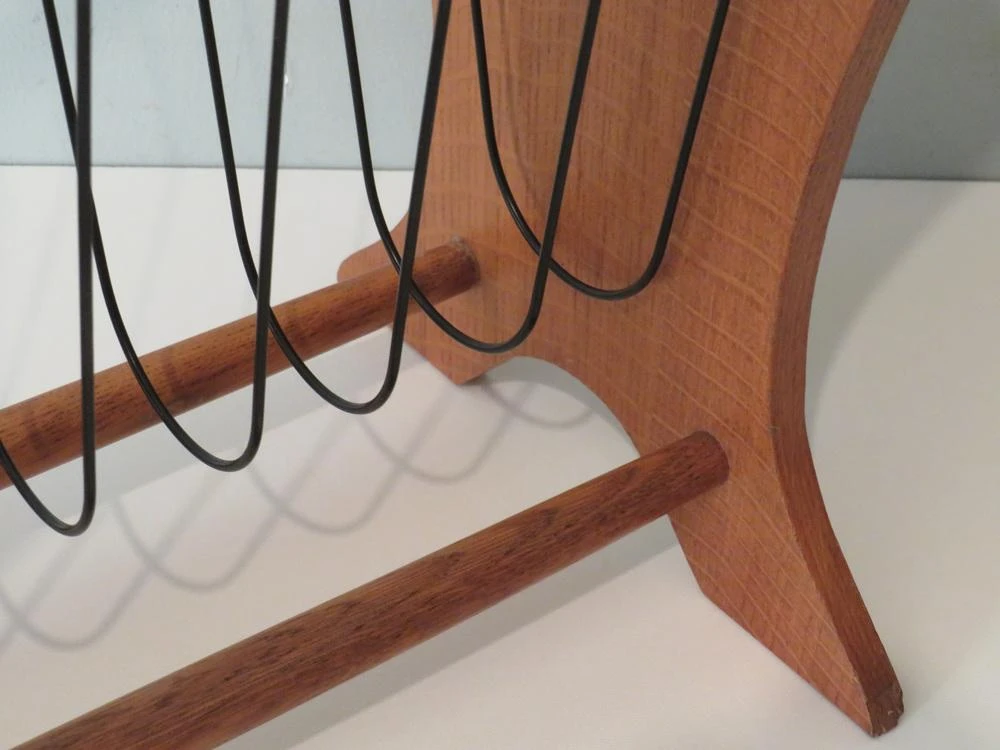 Mid-Century Magazine Rack In Wood And Metal, Belgium, 1960s 7 Mid-Century Magazine Rack In Wood And Metal, Belgium, 1960s - Image 7