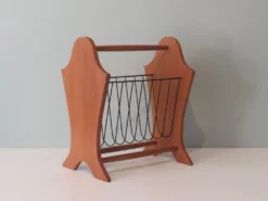 Mid-Century Magazine Rack In Wood And Metal, Belgium, 1960s 15 Mid-Century Magazine Rack In Wood And Metal, Belgium, 1960s -Chairish Shop mid century magazine rack in wood and metal belgium 1960s 4694