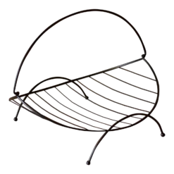 Mid Century Modern Curved Wire Black Magazine Rack Holder