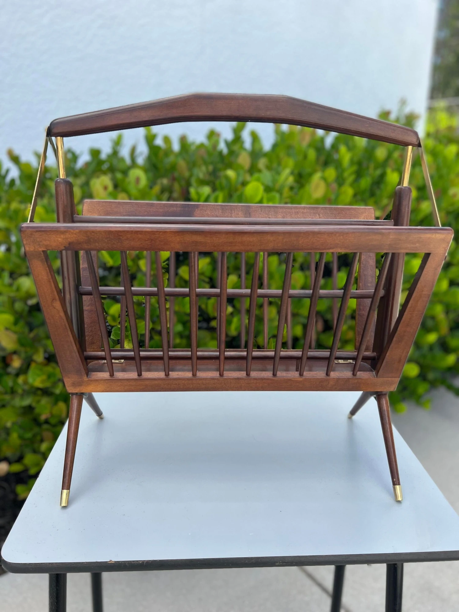 Mid Century Modern Italian Walnut Magazine Rack By Cesare Lacca 10 Mid Century Modern Italian Walnut Magazine Rack By Cesare Lacca - Image 10