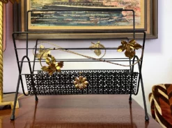 Mid-Century Modern Perforated Magazine/ Record Rack 13 Mid-Century Modern Perforated Magazine/ Record Rack -Chairish Shop mid century modern perforated magazine record rack 2199 scaled