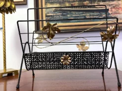 Mid-Century Modern Perforated Magazine/ Record Rack 9 Mid-Century Modern Perforated Magazine/ Record Rack -Chairish Shop mid century modern perforated magazine record rack 3694 scaled