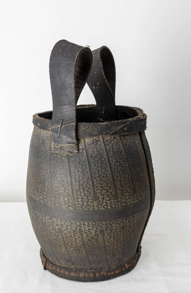 Mid-Century Portuguese Handmade Rubber Basket 4 Mid-Century Portuguese Handmade Rubber Basket - Image 4