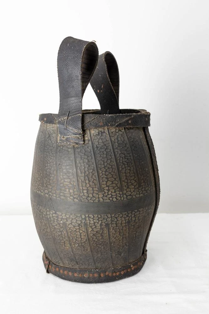 Mid-Century Portuguese Handmade Rubber Basket 3 Mid-Century Portuguese Handmade Rubber Basket - Image 3