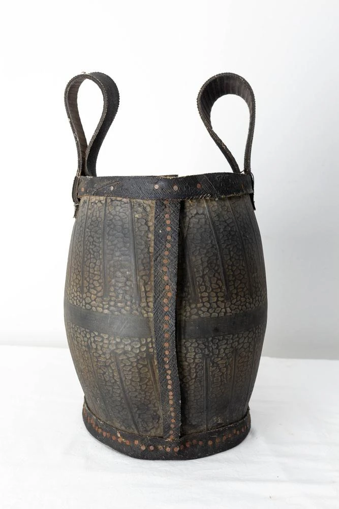 Mid-Century Portuguese Handmade Rubber Basket 5 Mid-Century Portuguese Handmade Rubber Basket - Image 5