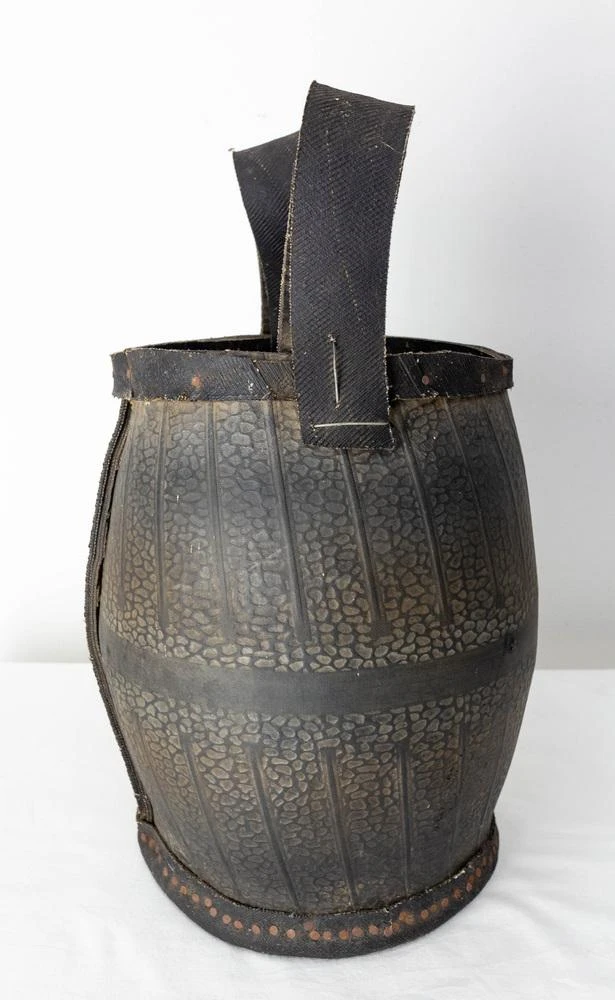 Mid-Century Portuguese Handmade Rubber Basket 2 Mid-Century Portuguese Handmade Rubber Basket - Image 2