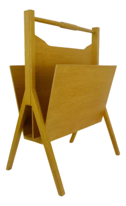 Mid-Century Puristic Newspaper Stand In Oak, 1960s