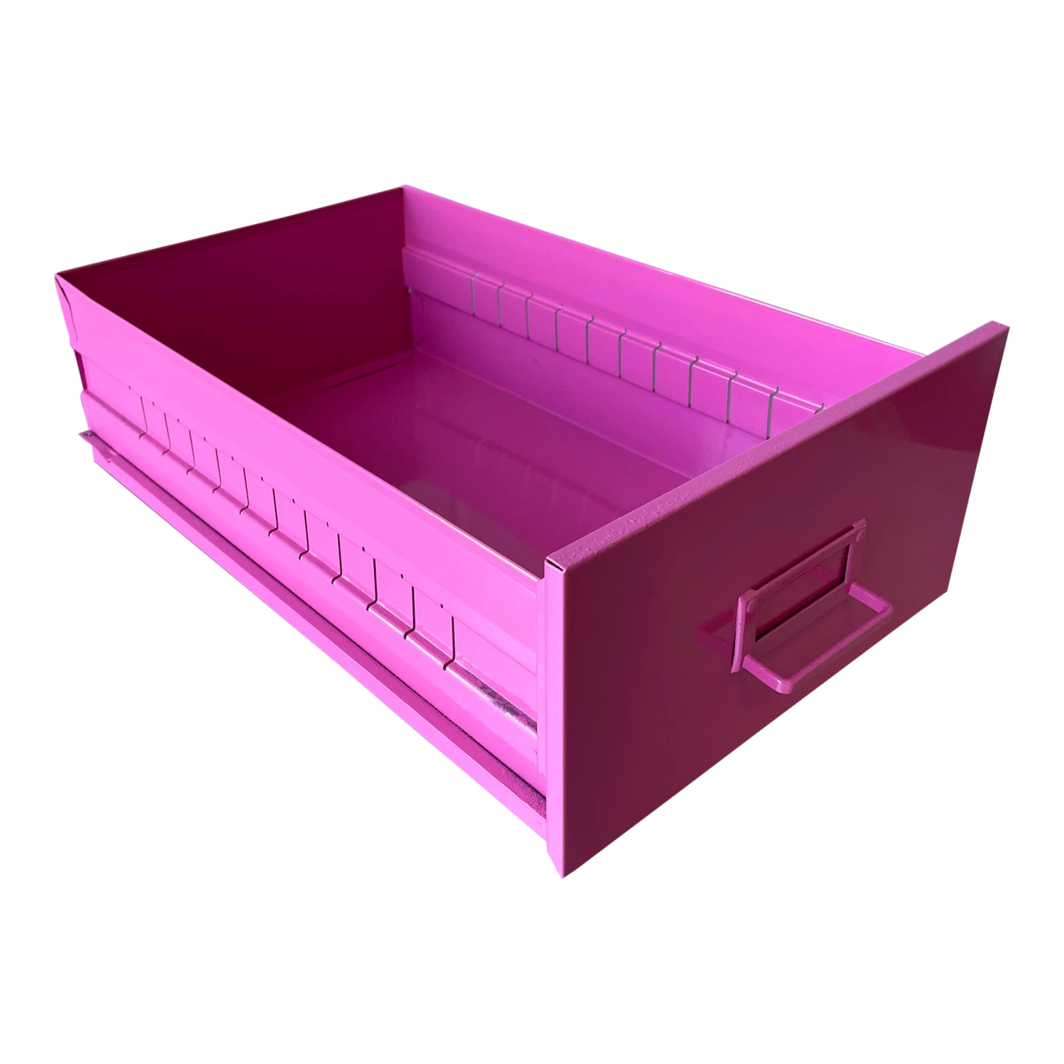 Mid Century Steel Drawer Insert, Repurposed As Organizer / Container, Refinished In Hot Pink 1 Mid Century Steel Drawer Insert, Repurposed As Organizer / Container, Refinished In Hot Pink