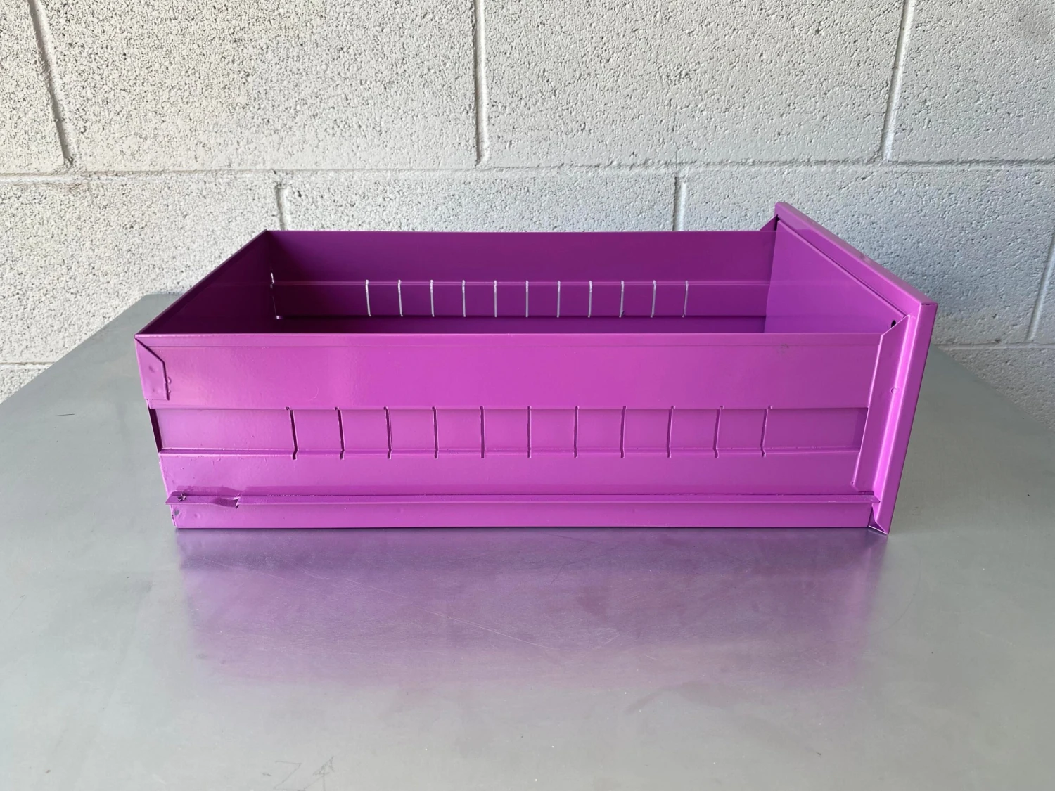 Mid Century Steel Drawer Insert, Repurposed As Organizer / Container, Refinished In Magenta 3 Mid Century Steel Drawer Insert, Repurposed As Organizer / Container, Refinished In Magenta - Image 3