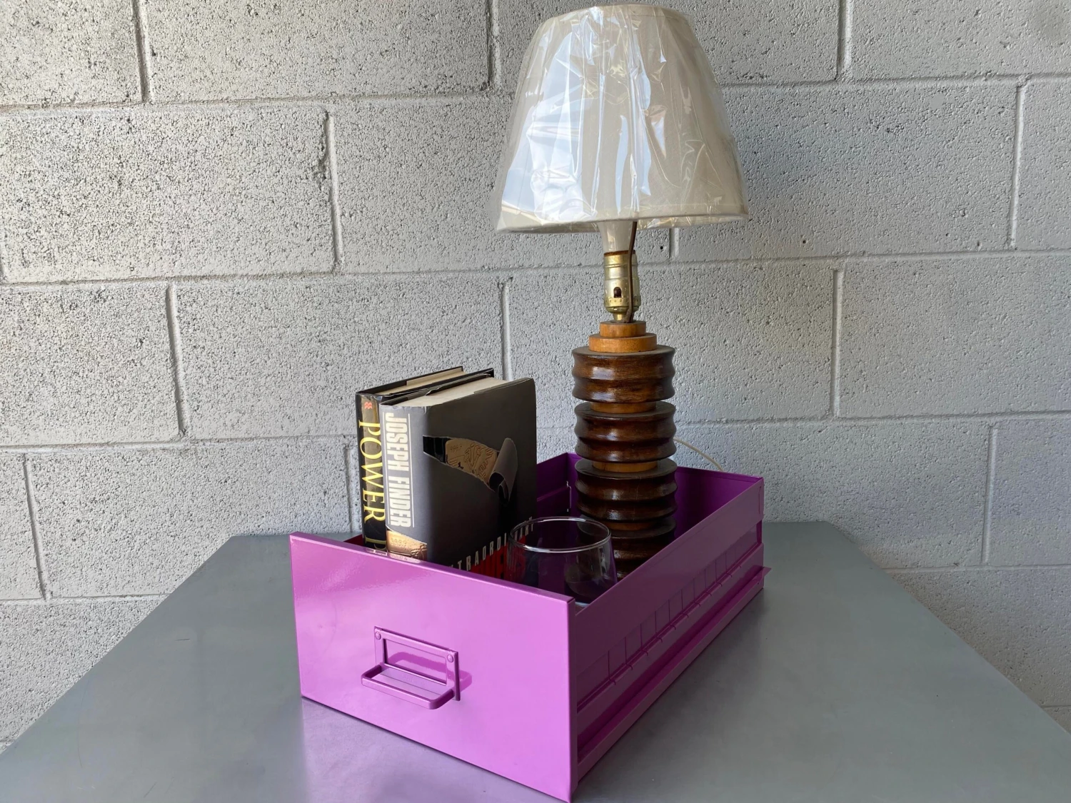 Mid Century Steel Drawer Insert, Repurposed As Organizer / Container, Refinished In Magenta 7 Mid Century Steel Drawer Insert, Repurposed As Organizer / Container, Refinished In Magenta - Image 7