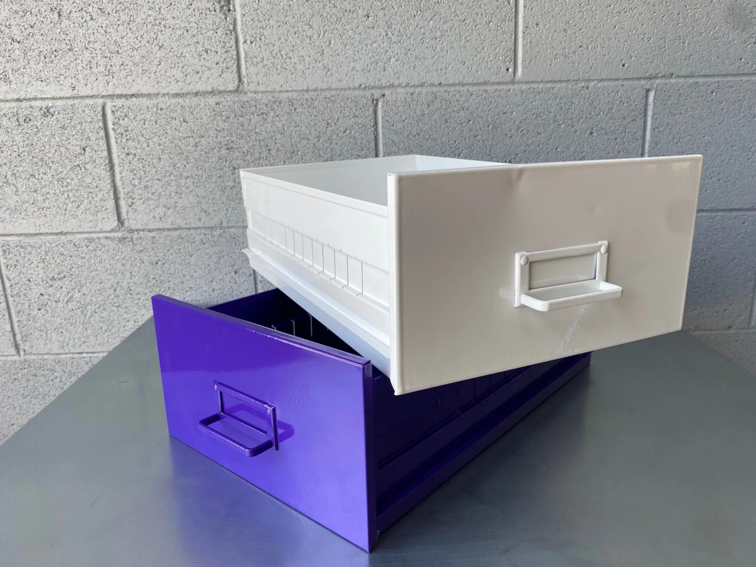 Mid Century Steel Drawer Insert, Repurposed As Organizer / Container, Refinished In White 5 Mid Century Steel Drawer Insert, Repurposed As Organizer / Container, Refinished In White - Image 5