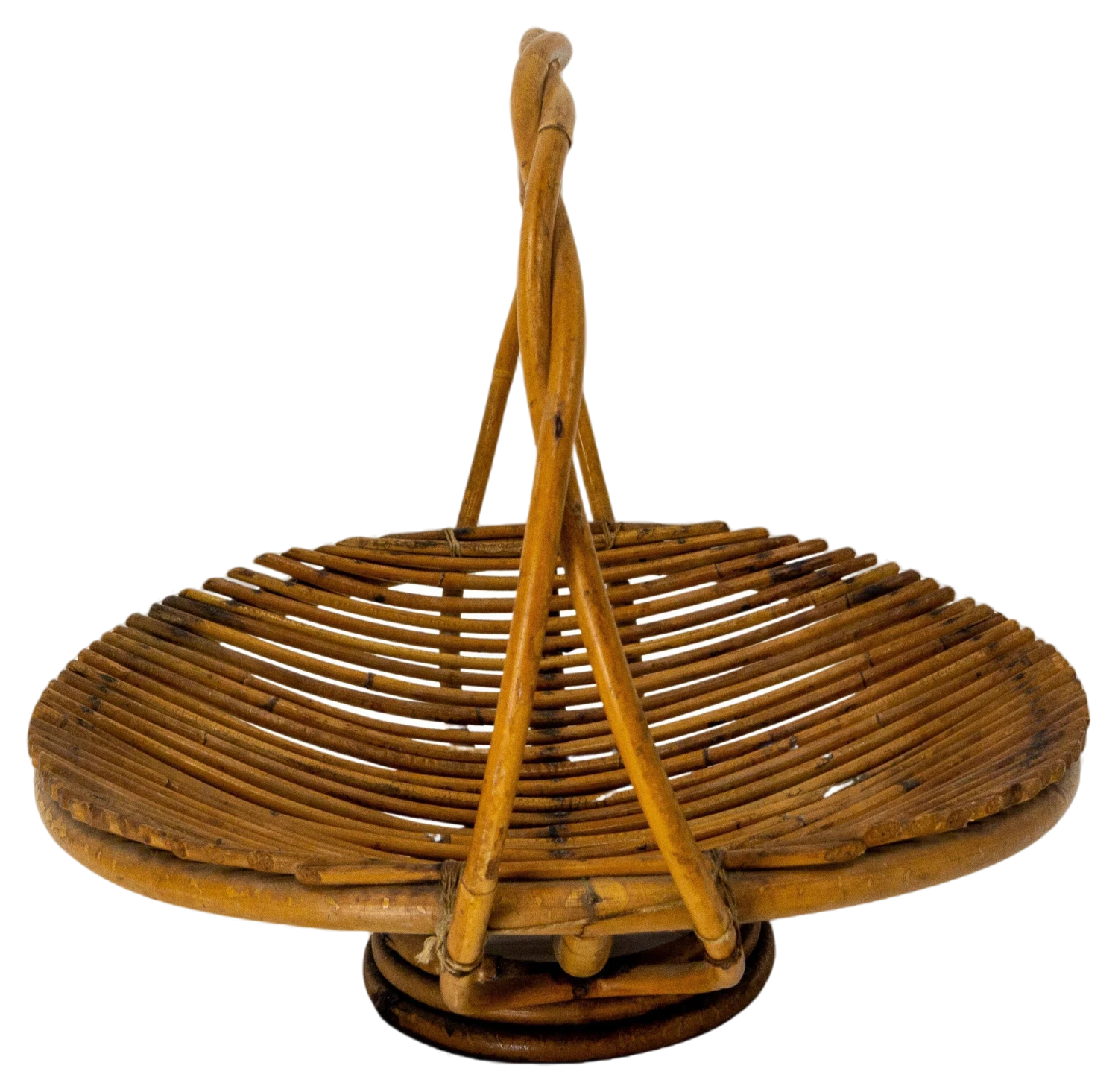 Mid-Century Wicker Basket Fruit Basket, France, 1950s 1 Mid-Century Wicker Basket Fruit Basket, France, 1950s